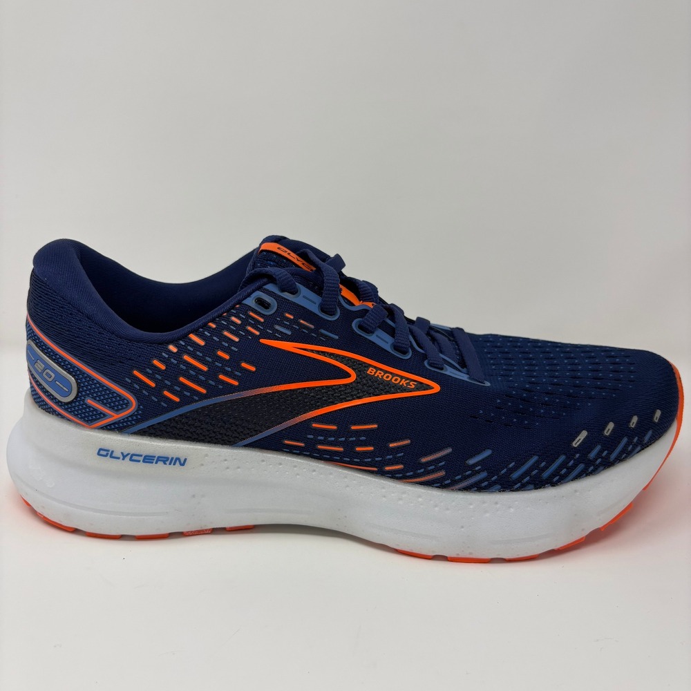 Brooks Glycerin 20 Men's Size 9 Blue Orange Running Shoes (1103821D444)